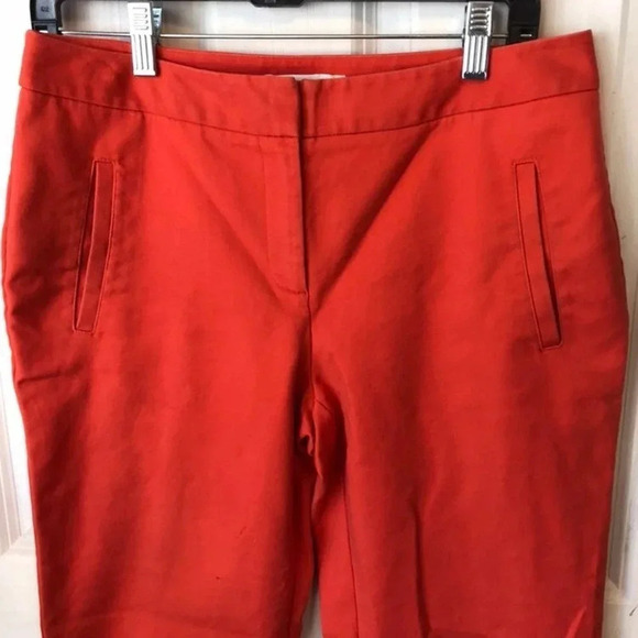 Chico’s Orange Cropped Dress Pants Women Size 0/M Pockets - Picture 7 of 8